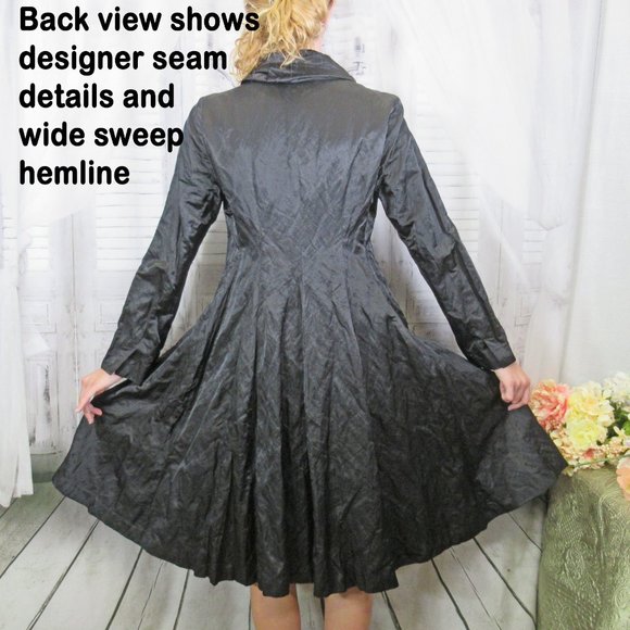 Eileen Fisher coat, Black knee length shawl collar, Fits to 38 inch bust, unworn - Picture 3 of 11